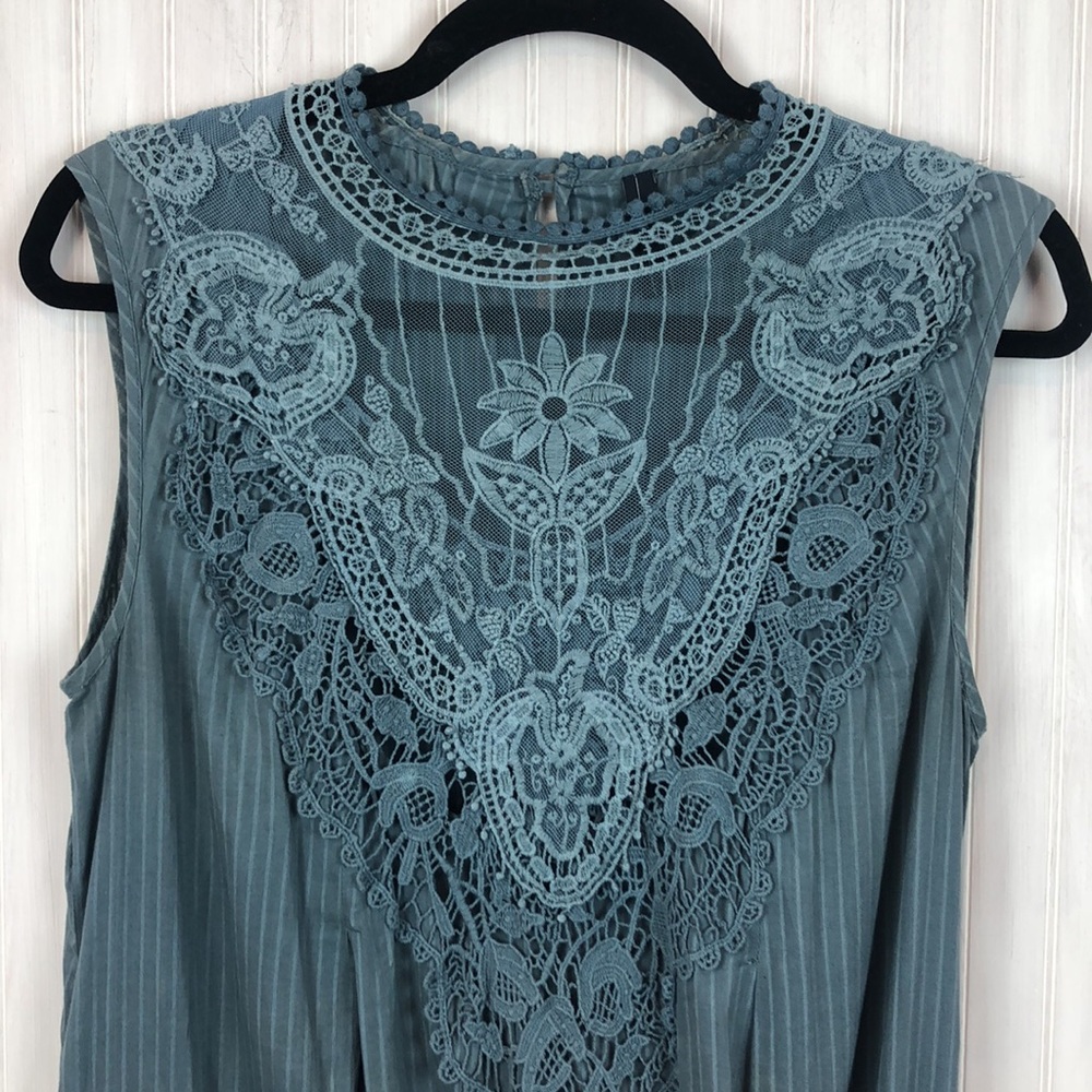 HIGH CROCHET NECK CINCH WAIST HEARTFELT DRESS
